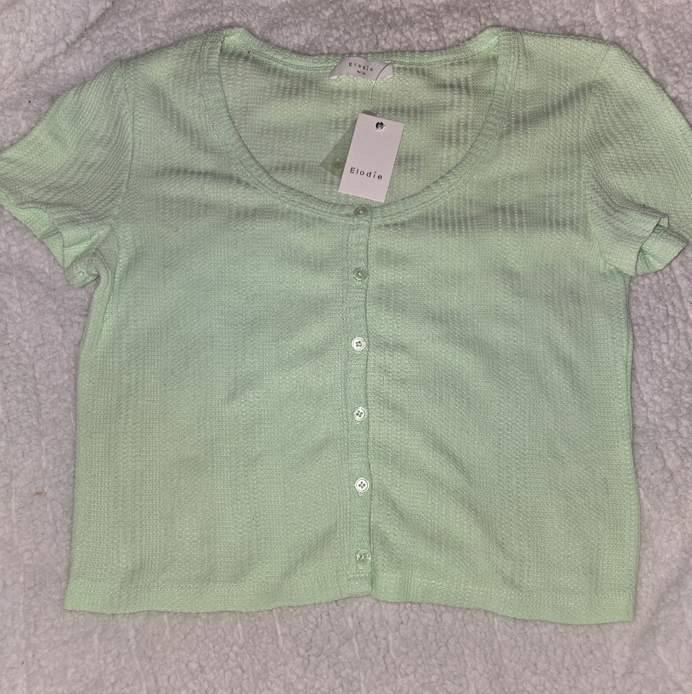 Elodie Mint Green Women's Button Down Top
